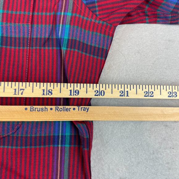 Pendleton Vintage Mens Sz M Plaid Button Down Shirt Red Blue - Picture 8 of 9